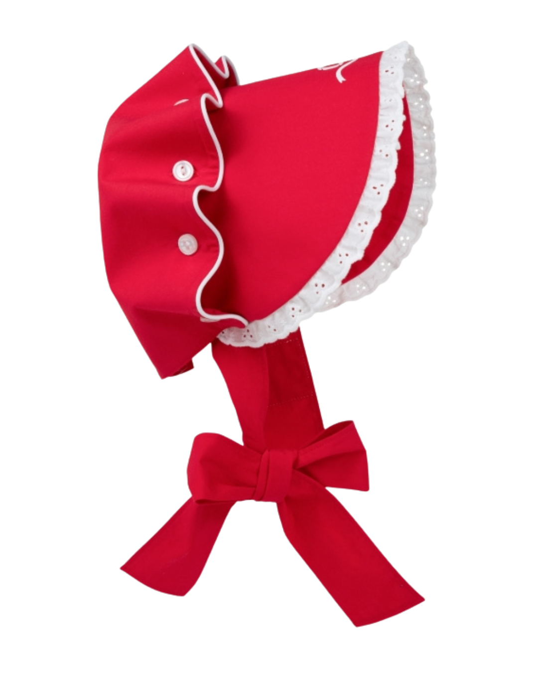 Bellefaire Bonnet - Richmond Red/White Bow