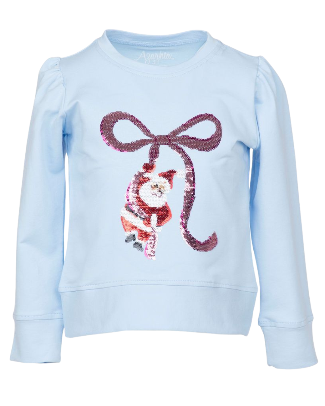 Sequin Santa Bow Long Sleeve