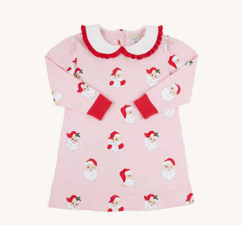 Maude's Ruffle Cassidy Crewneck Dress - Belle Meade Bow with Pier Party Pink