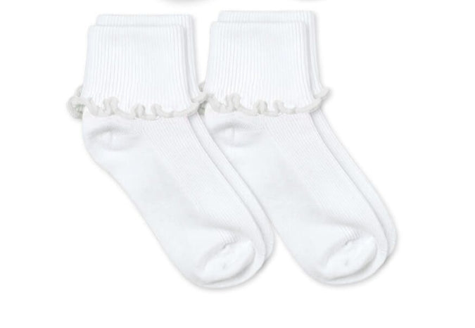 Ripple Edge Smooth Toe Turn Cuff Socks - 2 Pair Pack
