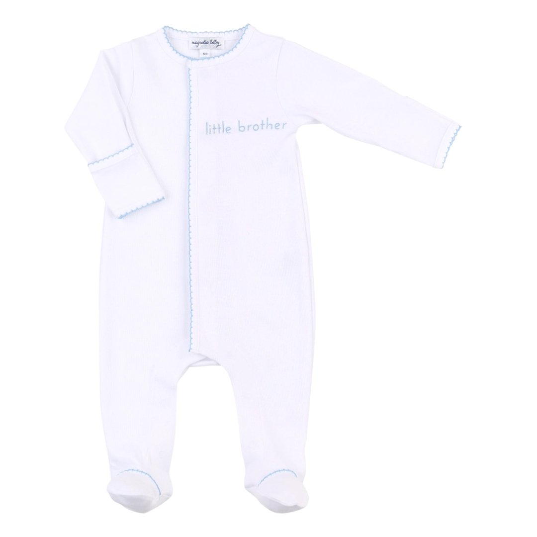 Petit Bebe Knits Boys Blue Gingerbread Man Footie main image 0