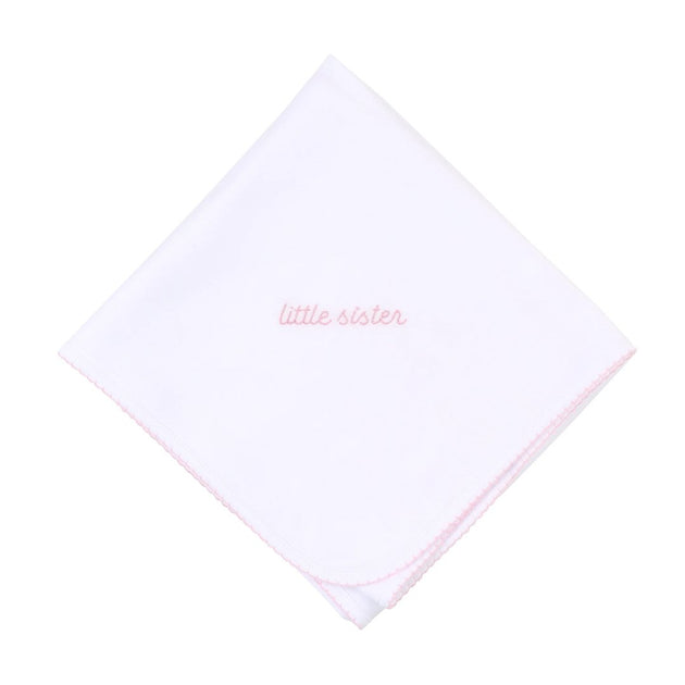 Little Sister Embroidered Receiving Blanket main image 0