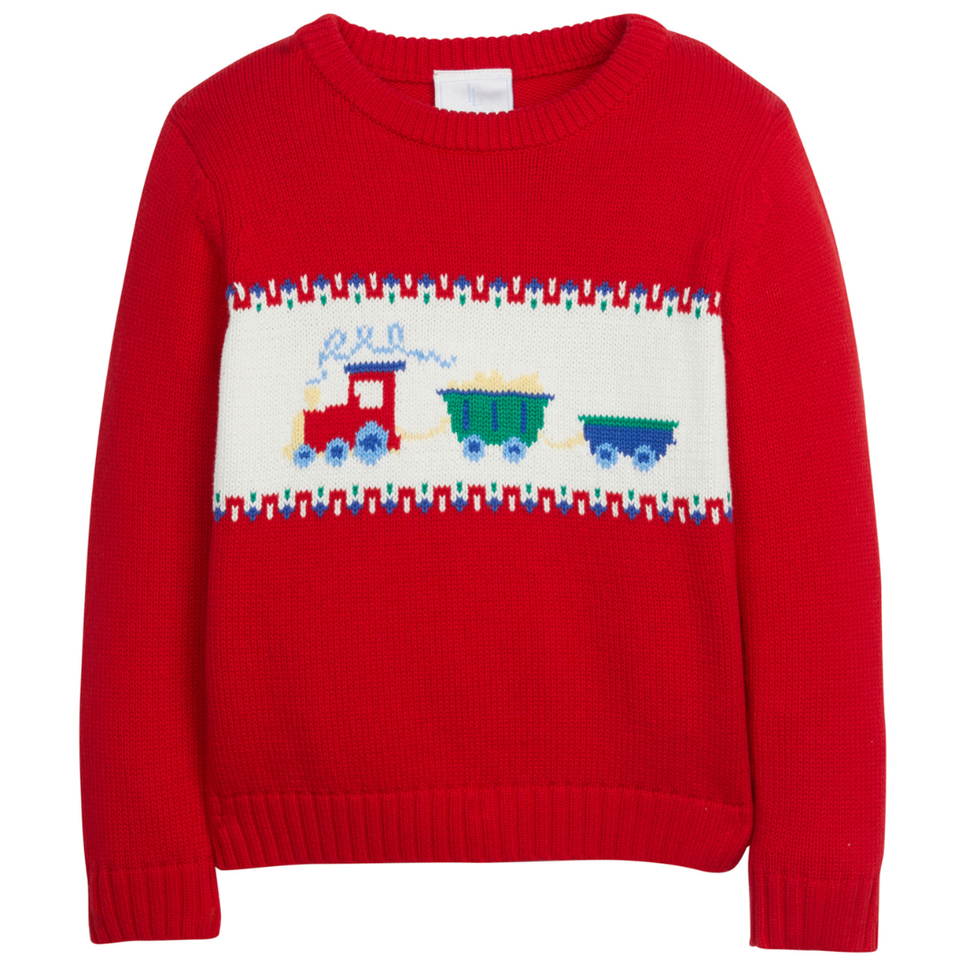 Intarsia Sweater - Train – GG's Children's Boutique