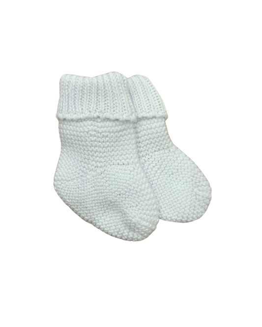 White Knit Folded Edge Booties