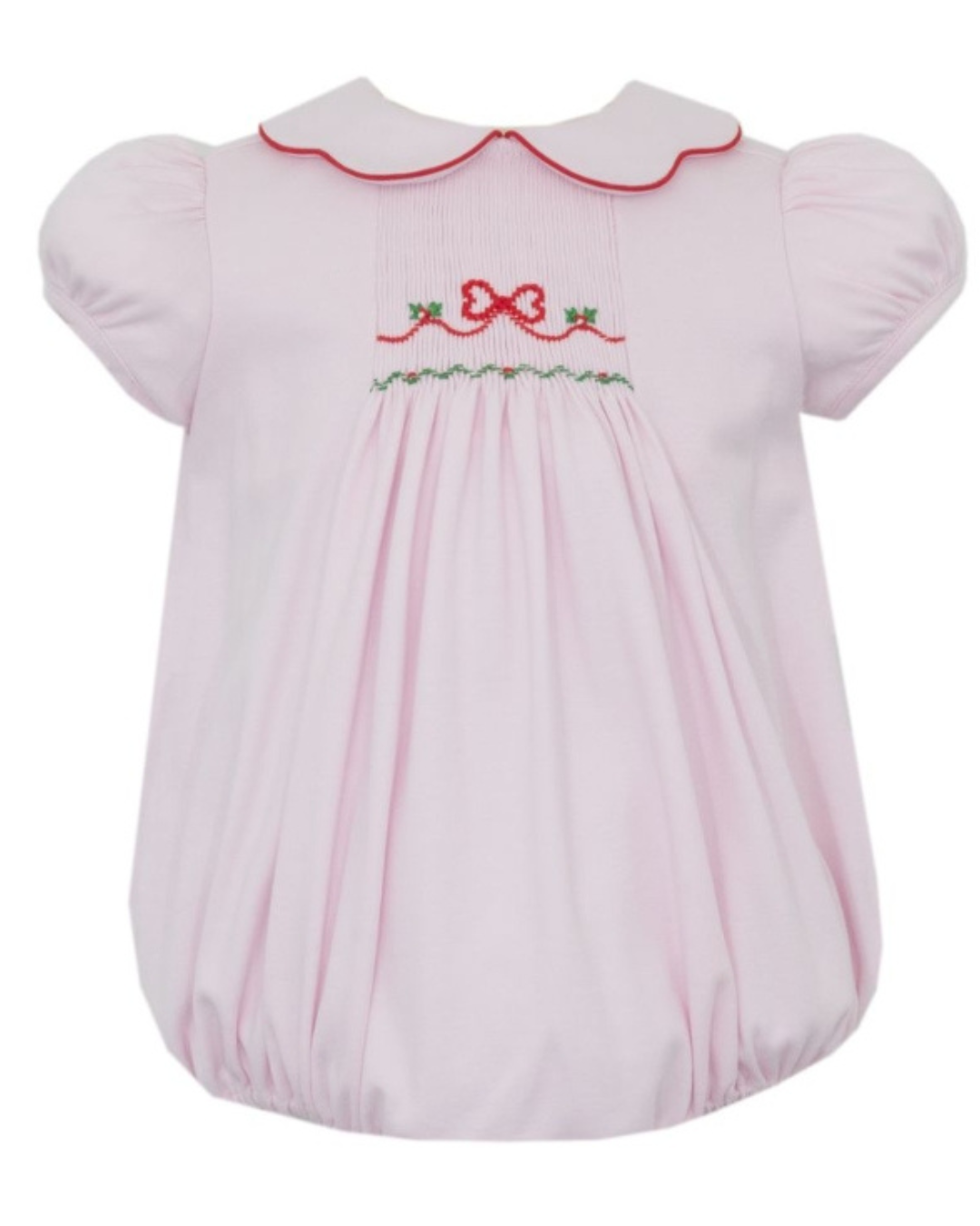 Pink Knit Bubble with Red Bow