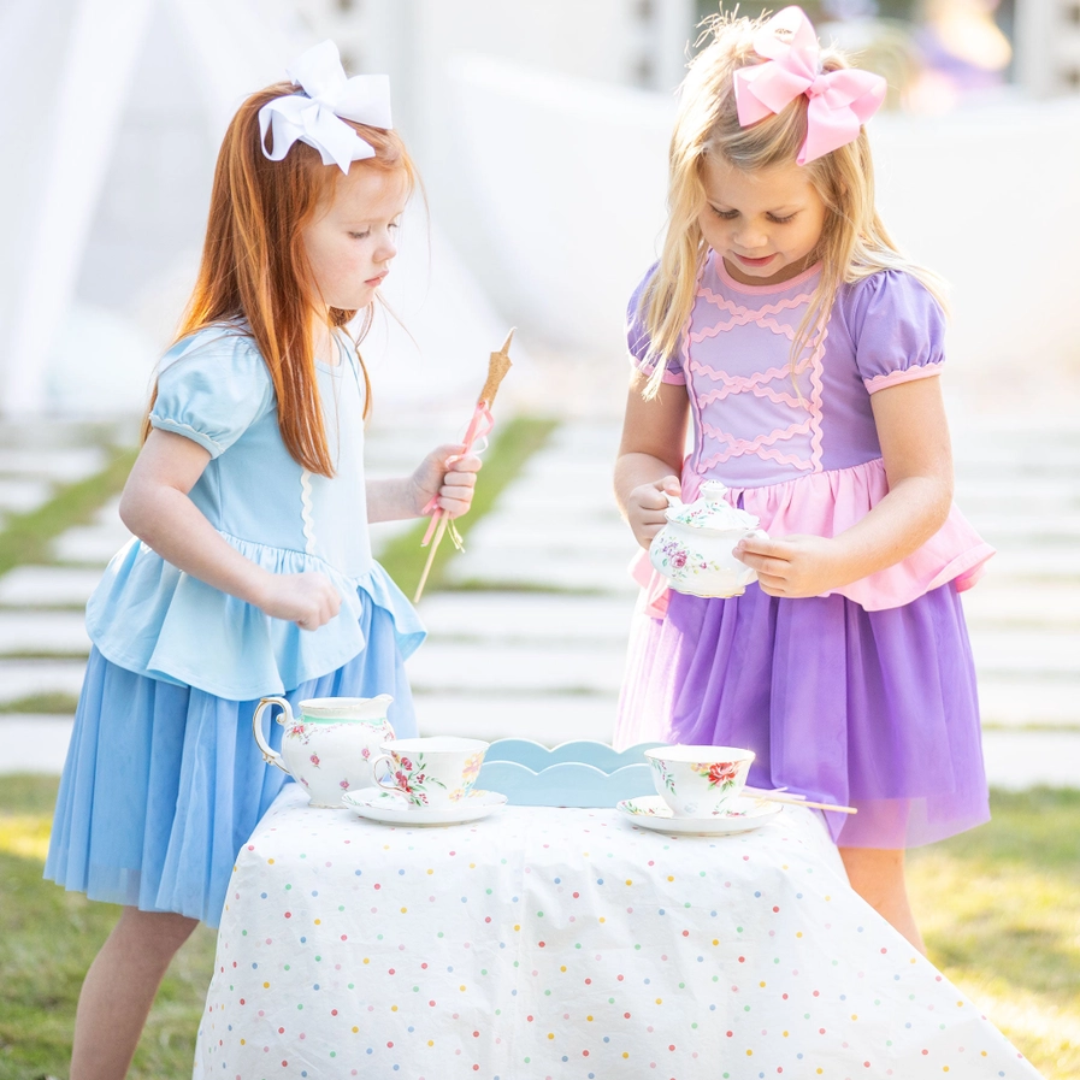 princess cotton dress Blue Princess Cotton Play Dress