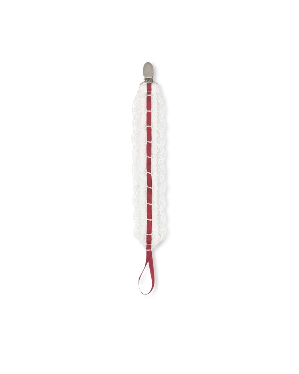 Red Satin and White Lace Paci Clip – GG's Children's Boutique