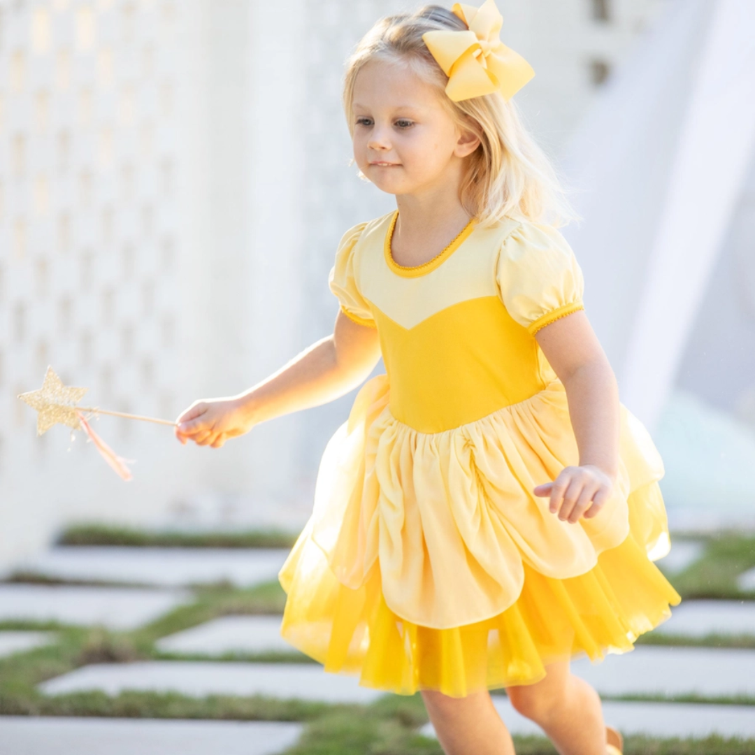 Yellow Princess Cotton Play Dress