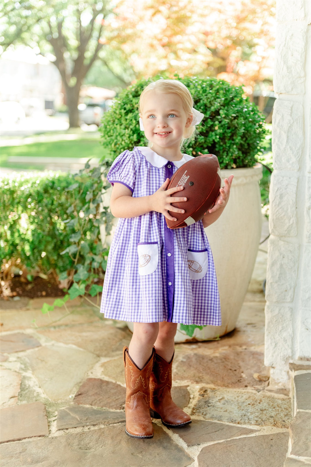 slim fit dress slacks Gameday Purple Gingham Girl Dress – GG's Children's Boutique