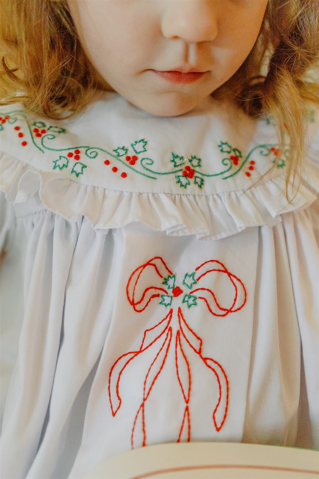 white christmas dresses Christmas Garland Dress – GG's Children's Boutique main image 0