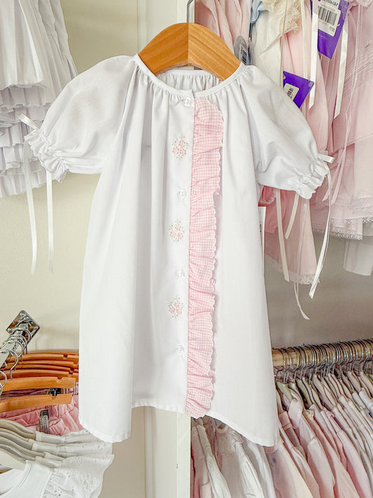 Pink Check Day Gown