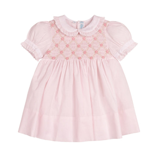 Girls Dainty Smocked Floral Dress