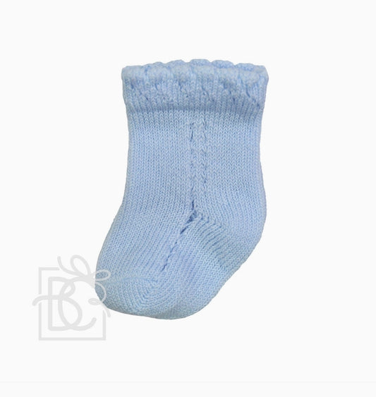 Open Work Cotton Sock - Blue