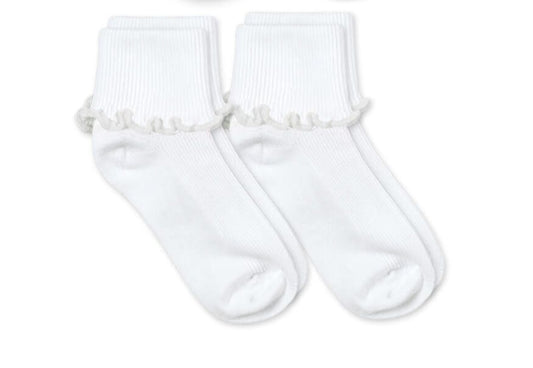 Ripple Edge Smooth Toe Turn Cuff Socks - 2 Pair Pack