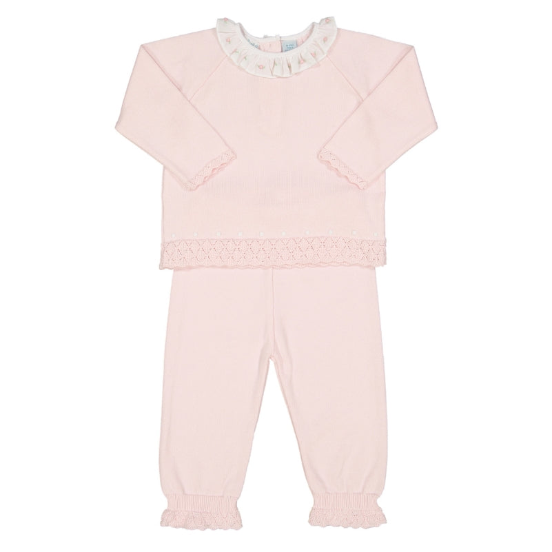Rose Ruffle Collar Diamond Knit Set – GG's Children's Boutique