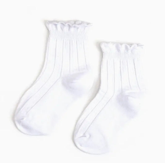 White Frill Midi Socks