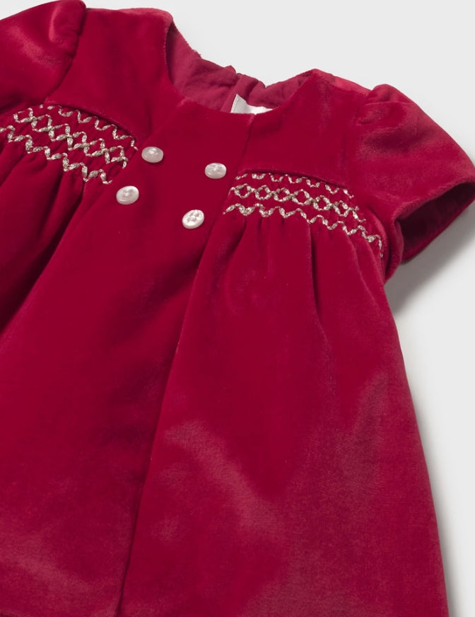 Mayoral-Baby Girls Red Smocked Dress