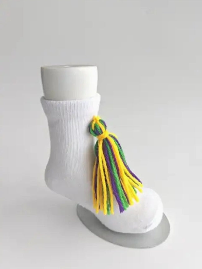 Mardi Gras Tassel Socks