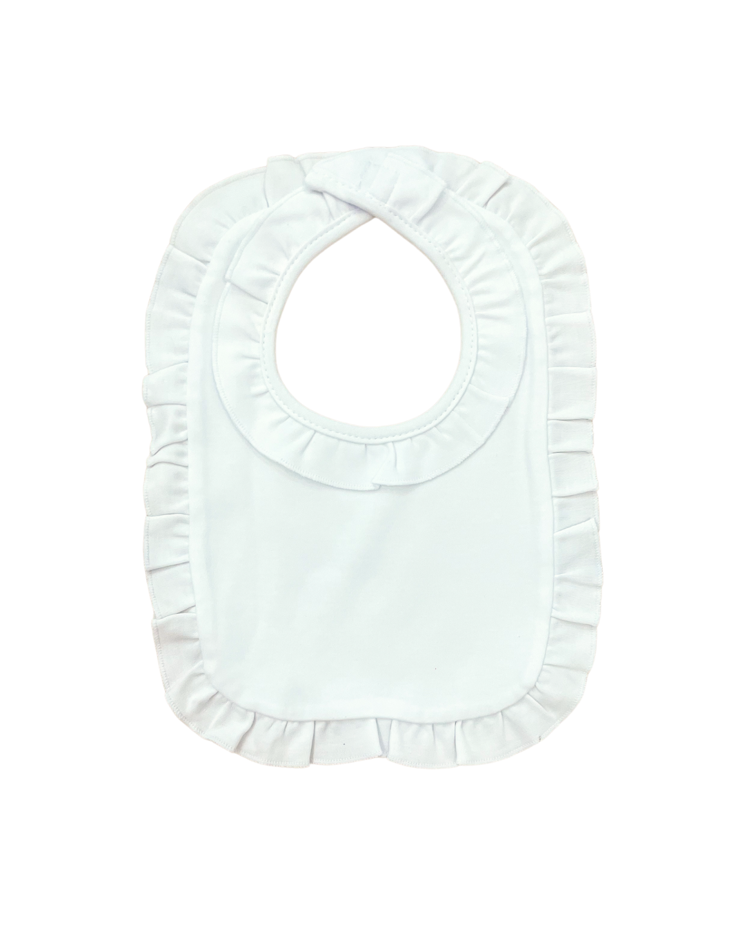 Back Velcro Blank Bib - Cotton Ruffle – GG's Children's Boutique