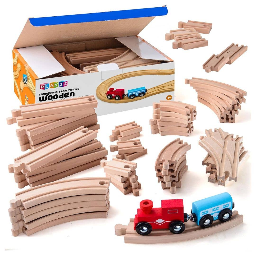 54 Piece Wooden Train Tracks – GG's Children's Boutique