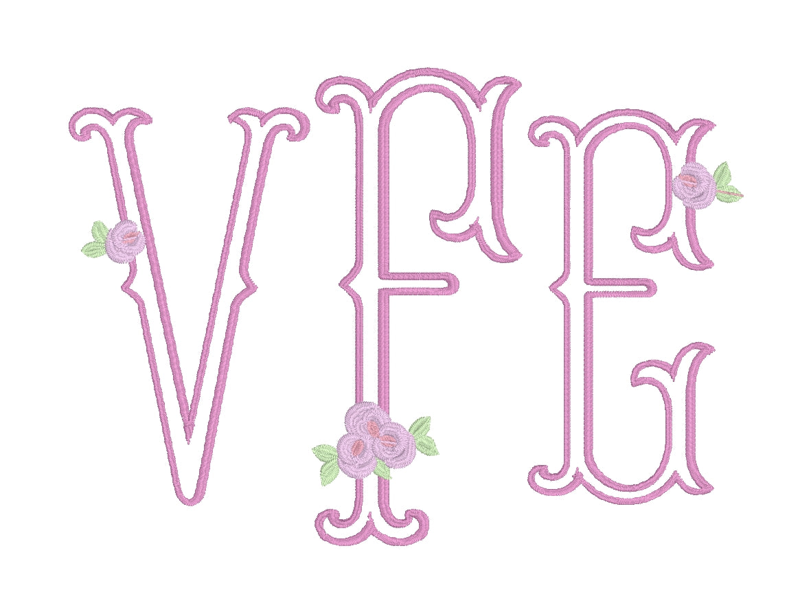 Fancy Fishtail Monogram + Flowers – GG's Children's Boutique