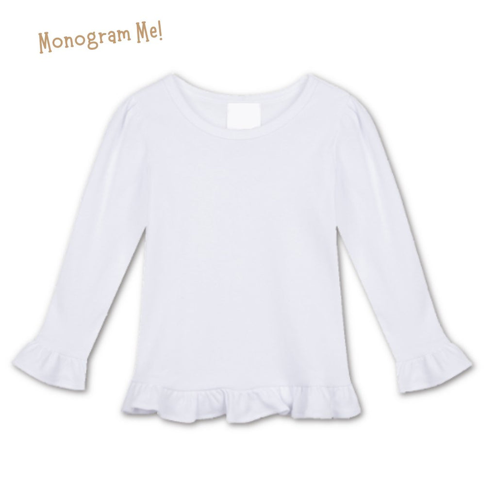 Girls long sleeve ruffle shirt online