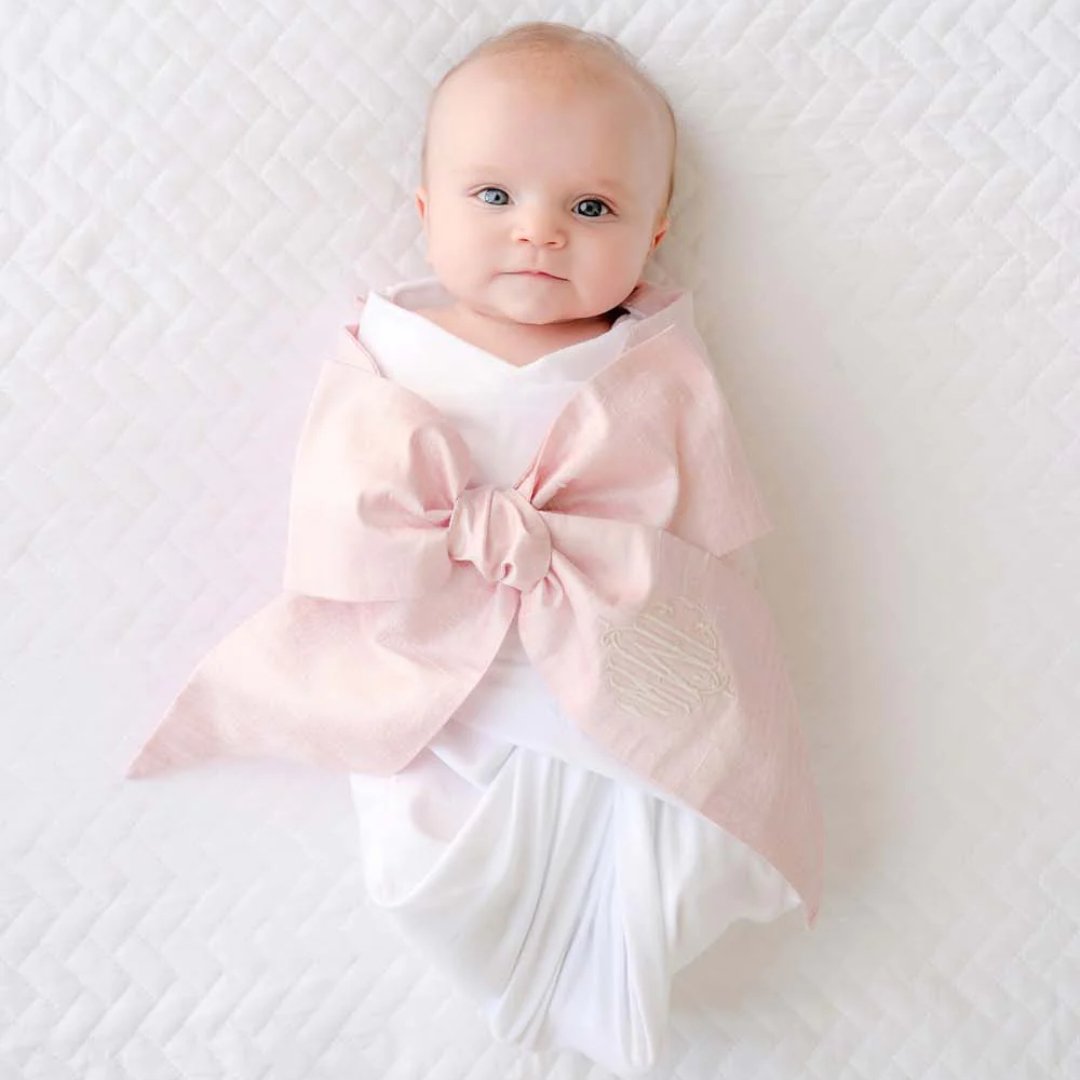 Bow Swaddle Southern Blush Silk – GG's Children's Boutique