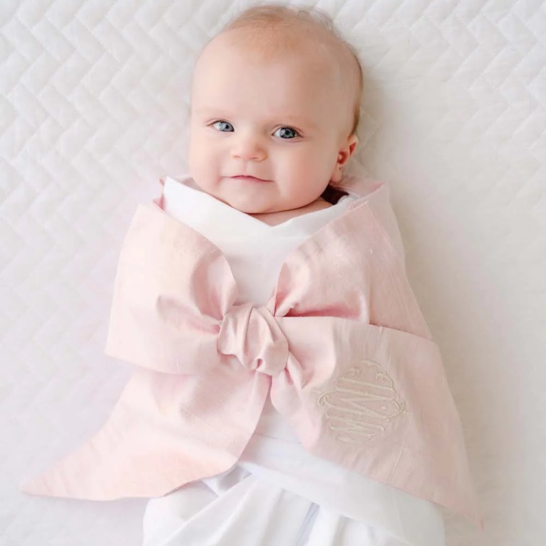 Beaufort Bonnet Company Bow Swaddle Wrap Swaddle Blanket Beaufort