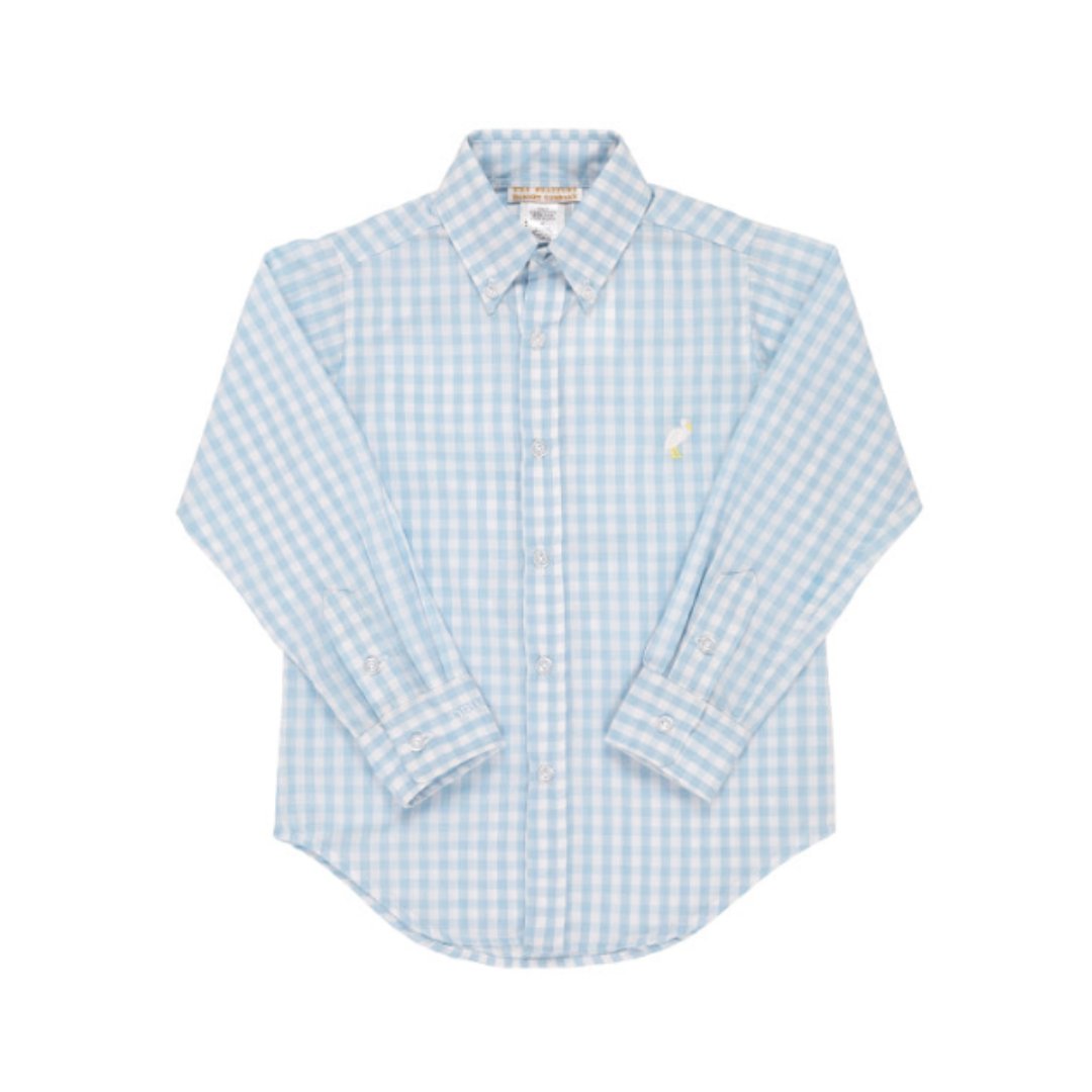 Dean's List Dress Shirt- BuckBlue Mini Check/Multi Stork