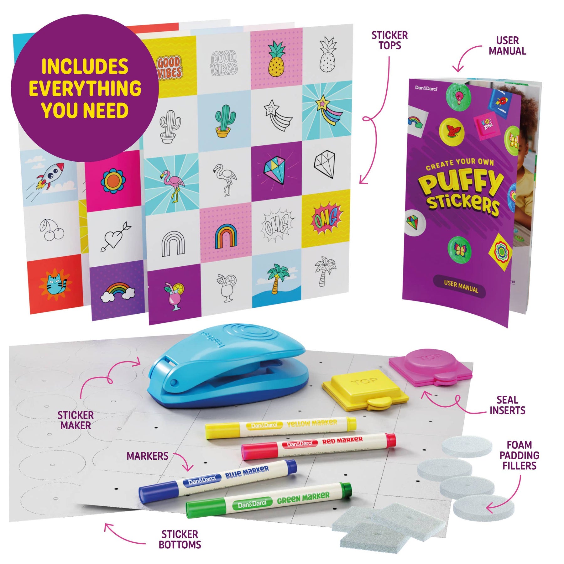 Mini Sticker Making Set Puffy Sticker Maker Kit for Kids - Make Your Own 3D Stickers – GG's ...