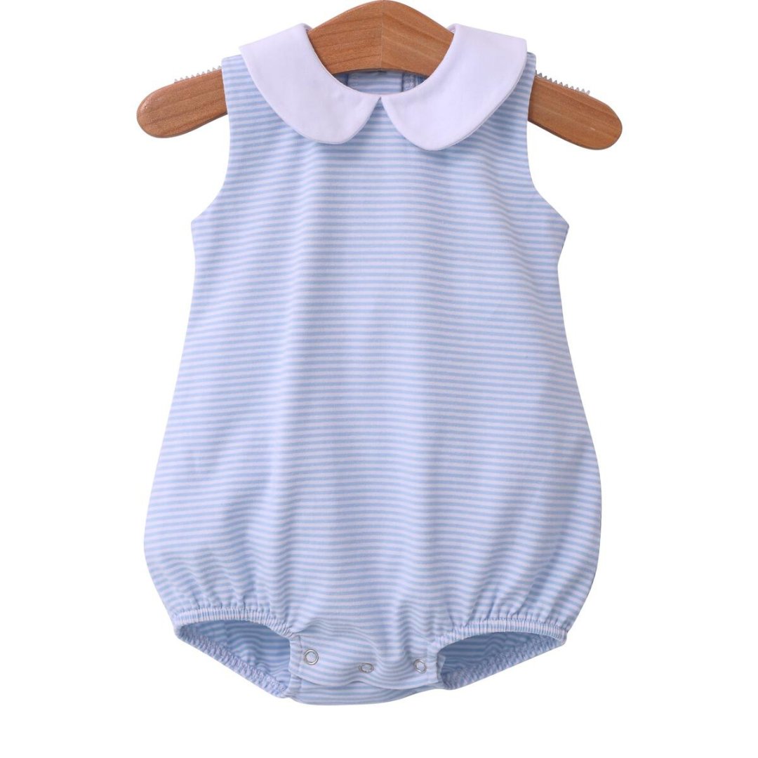 Trotter Street Kids Baby Boys Blue & Red Stripe Play Ball Baseball Sunsuit main image 1