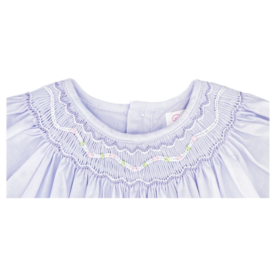 Smocked Daygown with Voile Insert - Lavender 24 mo