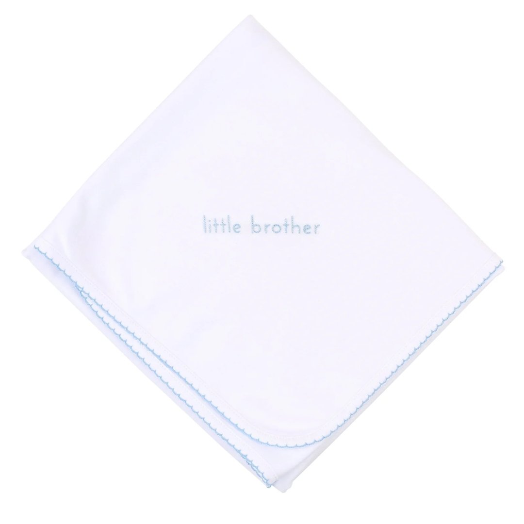 Little Brother Embroidered Receiving Blanket GG's Children's Boutique