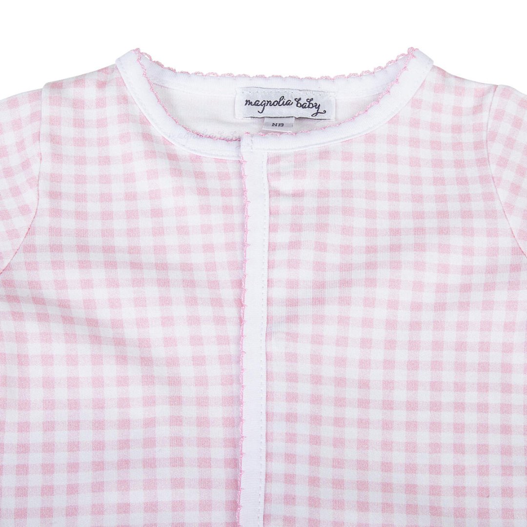 Mini Checks Footie - Pink – GG's Children's Boutique