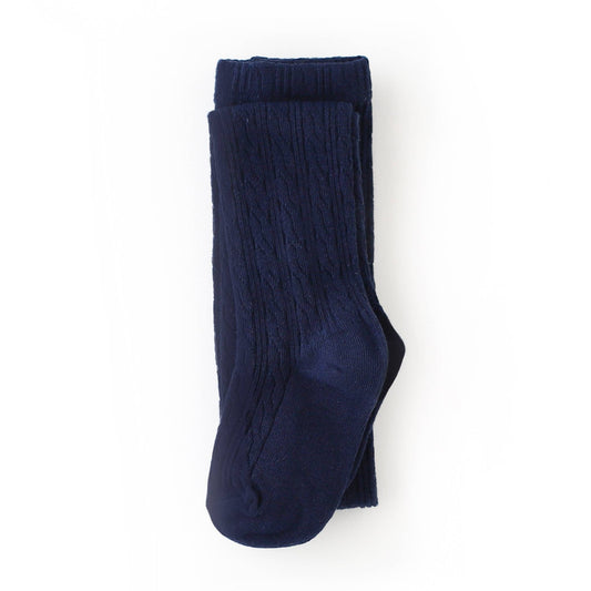 Navy Cable Knit Tights - GG's Children's Boutique