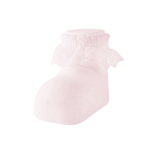 Pink Newborn Scottish Lace Socks - GG's Children's Boutique