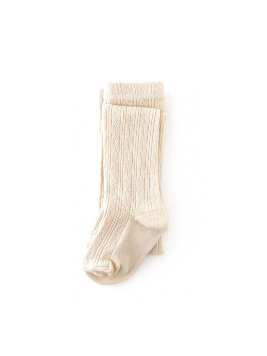 Vanilla Cable Knit Tights - GG's Children's Boutique