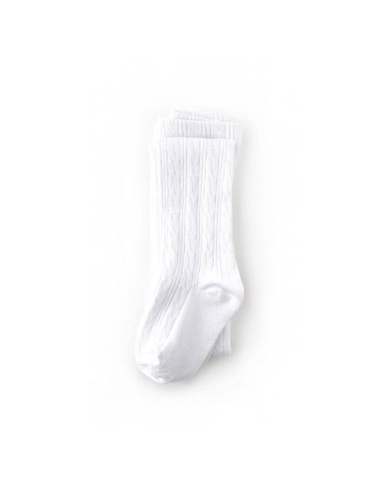White Cable Knit Tights - GG's Children's Boutique
