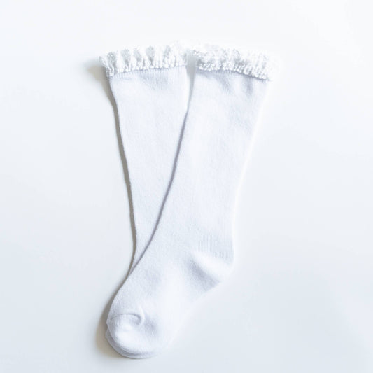 White Lace Top Knee Highs - GG's Children's Boutique