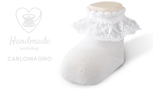 White Newborn Scottish Lace Socks