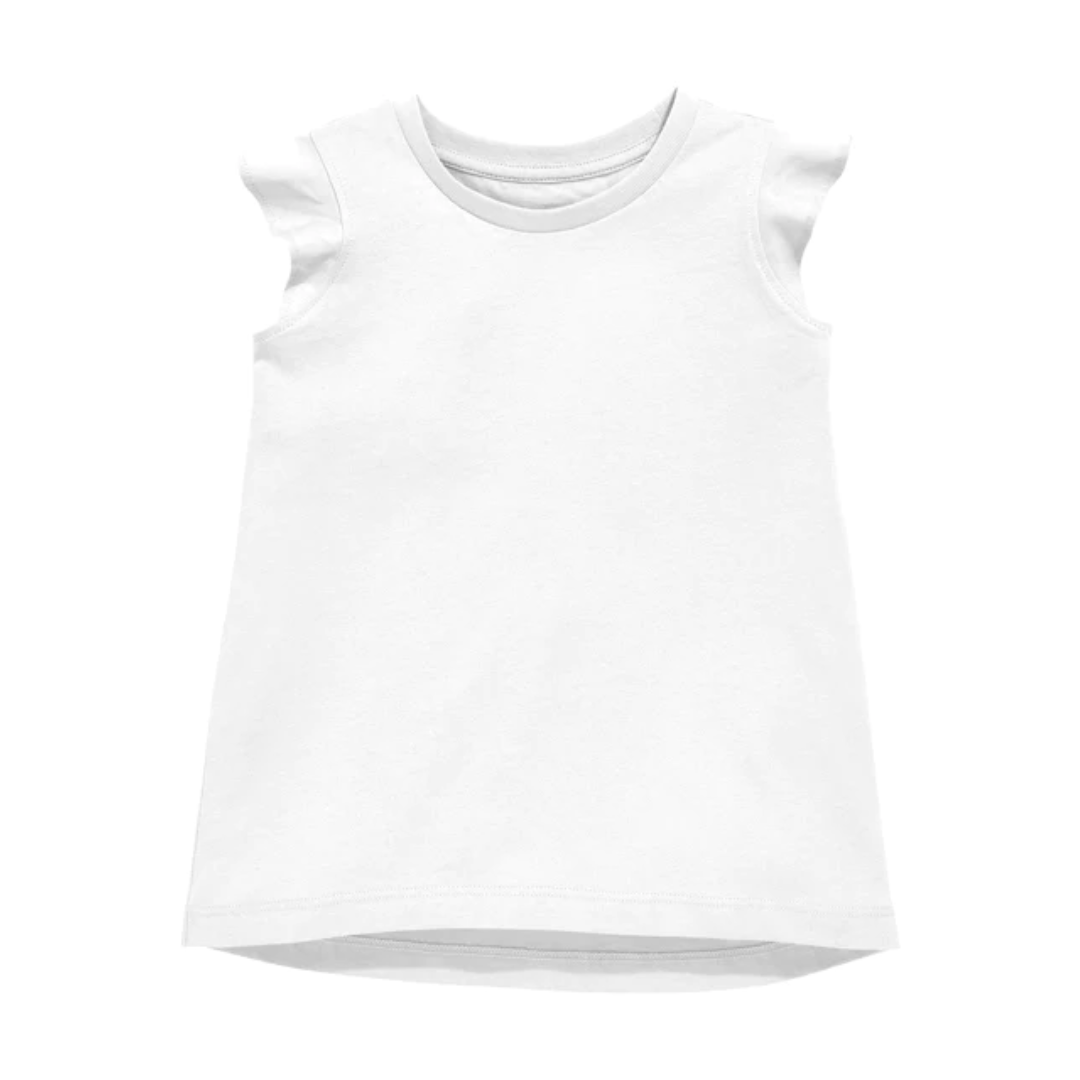 Ruffle Shirt in White GG's Children's Boutique